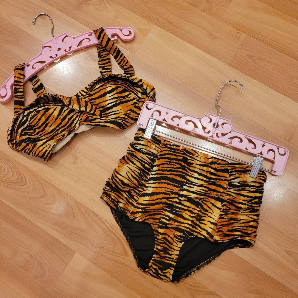 Deadly Dames Tiger Print High Waist Bikini